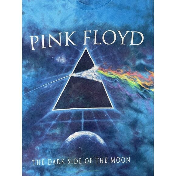 Pink Floyd Dark Side Of The Moon Graphic T-shirt Women Small Blue Tie Dye Music - Picture 2 of 5